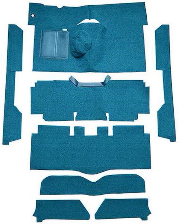 F9161804 1963-65 Falcon/Comet Convertible L6 w/ Floor Shift; Cut & Sewn; Loop Carpet; Kit; Bright Blue