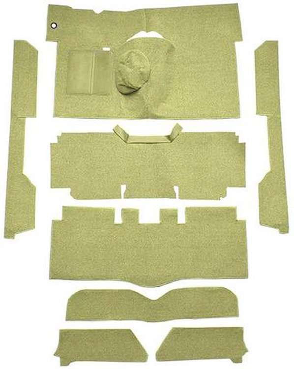 F9161809 1963-65 Falcon/Comet Convertible L6 w/ Floor Shift; Cut & Sewn; Loop Carpet; Kit; Ivy Gold