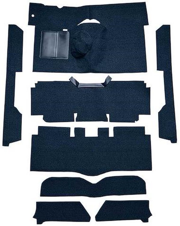 F9161812 1963-65 Falcon/Comet Convertible L6 w/ Floor Shift; Cut & Sewn; Loop Carpet; Kit; Dark Blue