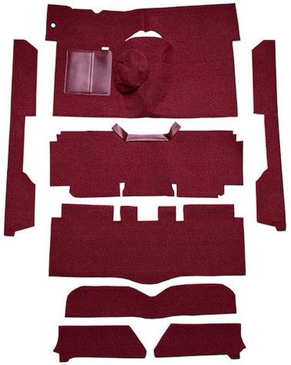 F9161815 1963-65 Falcon/Comet Convertible L6 w/ Floor Shift; Cut & Sewn; Loop Carpet; Kit; Maroon