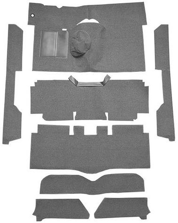 F9161847 1963-65 Falcon/Comet Convertible L6 w/ Floor Shift; Cut & Sewn; Loop Carpet; Kit; Gunmetal Gray