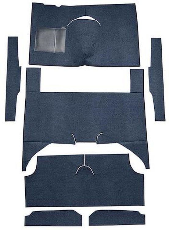 F9161912 1960-65 Falcon/Comet 4-Door Wagon w/ Column Shift; Cut & Sewn; Loop Carpet; Kit; Dark Blue