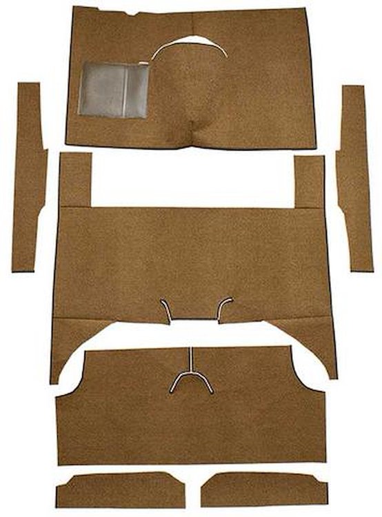 F9161918 1960-65 Falcon/Comet 4-Door Wagon w/ Column Shift; Cut & Sewn; Loop Carpet; Kit; Dark Saddle
