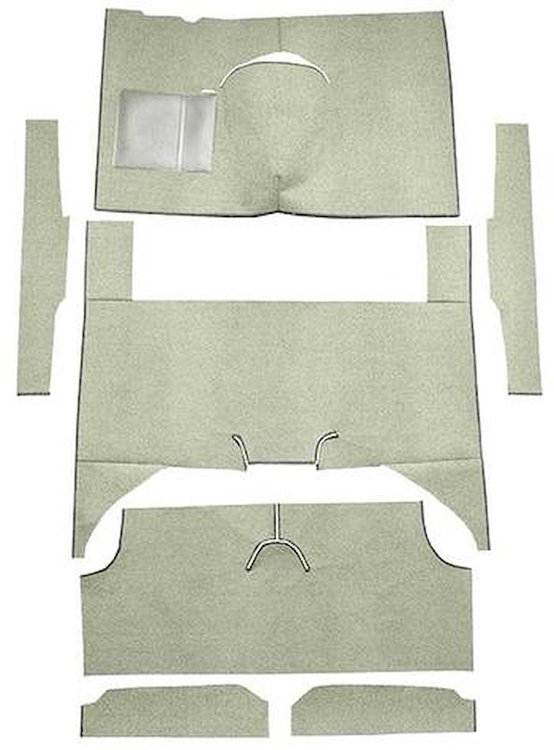 F9161923 1960-65 Falcon/Comet 4-Door Wagon w/ Column Shift; Cut & Sewn; Loop Carpet; Kit; Silver