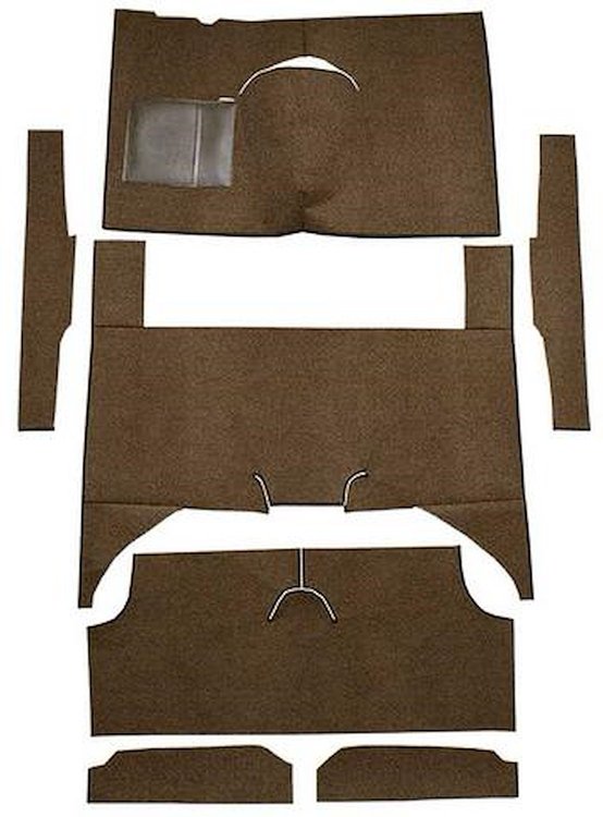 F9161930 1960-65 Falcon/Comet 4-Door Wagon w/ Column Shift; Cut & Sewn; Loop Carpet; Kit; Dark Brown
