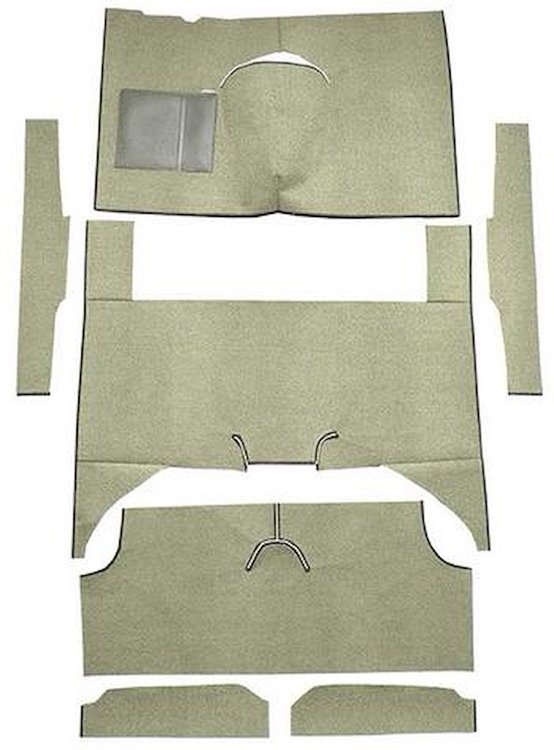 F9161944 1960-65 Falcon/Comet 4-Door Wagon w/ Column Shift; Cut & Sewn; Loop Carpet; Kit; Fawn Sandalwood
