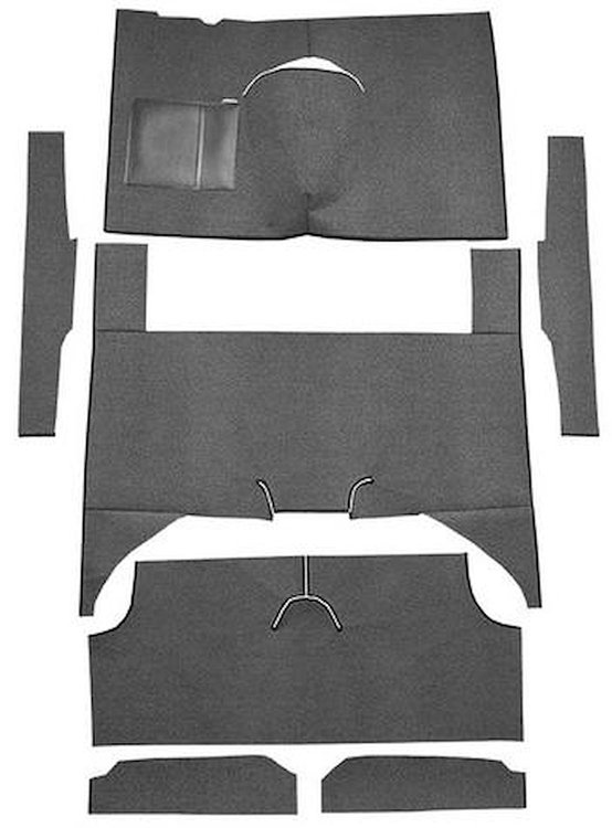 F9161957 1960-65 Falcon/Comet 4-Door Wagon w/ Column Shift; Cut & Sewn; Loop Carpet; Kit; Charcoal