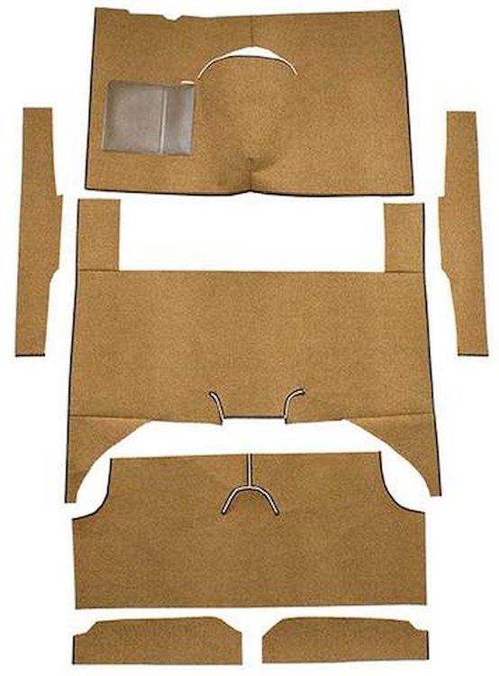 F9161969 1960-65 Falcon/Comet 4-Door Wagon w/ Column Shift; Cut & Sewn; Loop Carpet; Kit; Medium Saddle