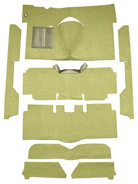 F9162009 1963-65 Falcon/Comet Convertible w/ Column Shift; Cut & Sewn; Loop Carpet; Kit; Ivy Gold