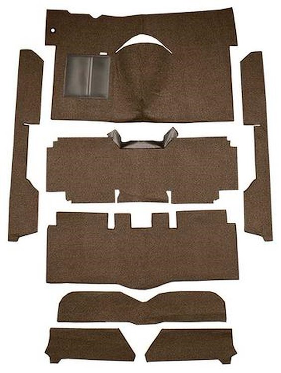 F9162030 1963-65 Falcon/Comet Convertible w/ Column Shift; Cut & Sewn; Loop Carpet; Kit; Dark Brown