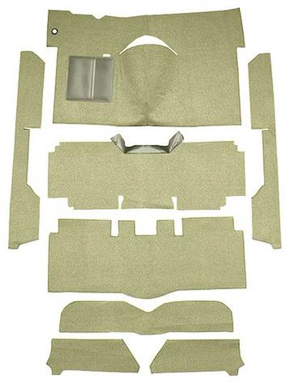 F9162044 1963-65 Falcon/Comet Convertible w/ Column Shift; Cut & Sewn; Loop Carpet; Kit; Fawn Sandalwood