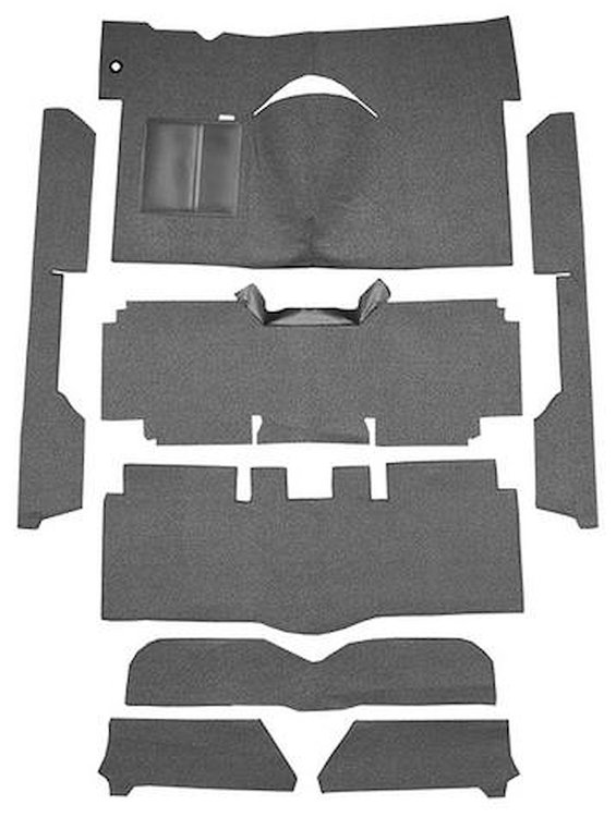 F9162047 1963-65 Falcon/Comet Convertible w/ Column Shift; Cut & Sewn; Loop Carpet; Kit; Gunmetal Gray