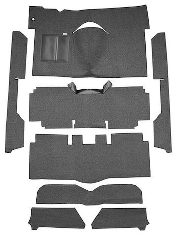 F9162057 1963-65 Falcon/Comet Convertible w/ Column Shift; Cut & Sewn; Loop Carpet; Kit; Charcoal