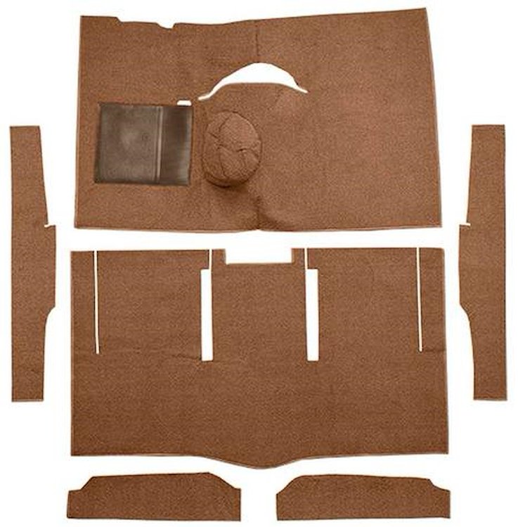 F9162418 1963-65 Falcon/Comet Hardtop L6 w/ Floor Shift; Cut & Sewn; Loop Carpet; Kit; Dark Saddle