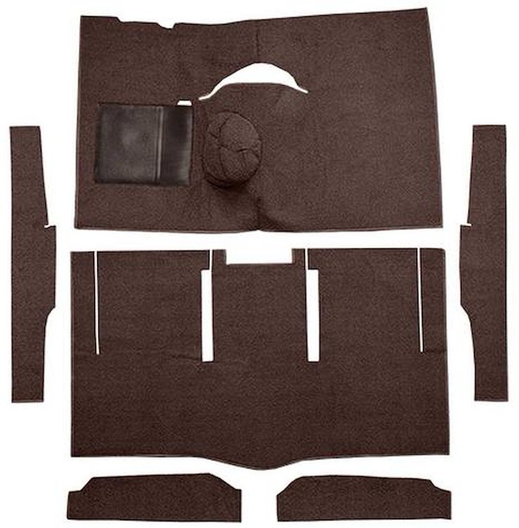 F9162430 1963-65 Falcon/Comet Hardtop L6 w/ Floor Shift; Cut & Sewn; Loop Carpet; Kit; Dark Brown