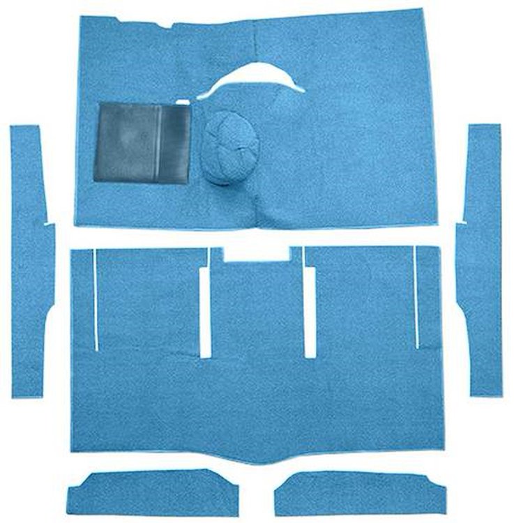 F9162441 1963-65 Falcon/Comet Hardtop L6 w/ Floor Shift; Cut & Sewn; Loop Carpet; Kit; Medium Blue