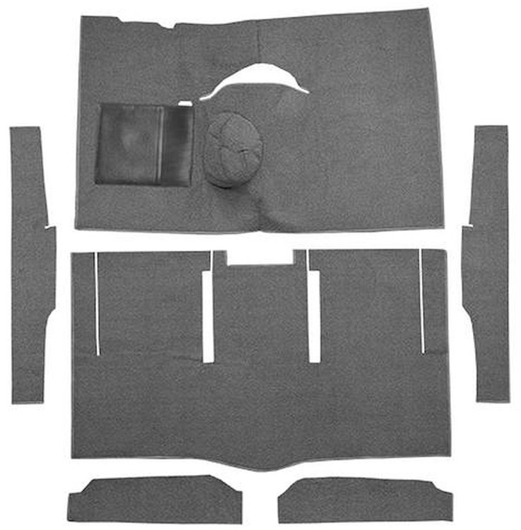 F9162447 1963-65 Falcon/Comet Hardtop L6 w/ Floor Shift; Cut & Sewn; Loop Carpet; Kit; Gunmetal Gray