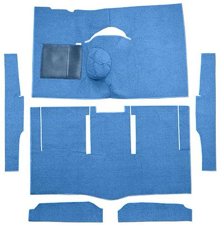 F9162462 1963-65 Falcon/Comet Hardtop L6 w/ Floor Shift; Cut & Sewn; Loop Carpet; Kit; Ford Blue