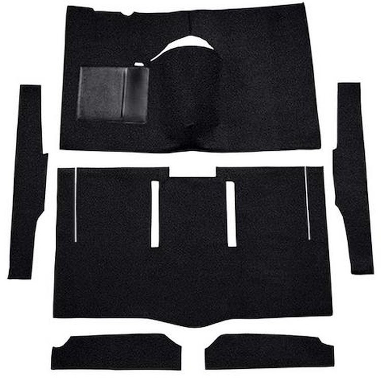F9162601 1963-65 Falcon/Comet 2-Door Hardtop w/ Column Shift; Cut & Sewn; Loop Carpet; Kit; Black