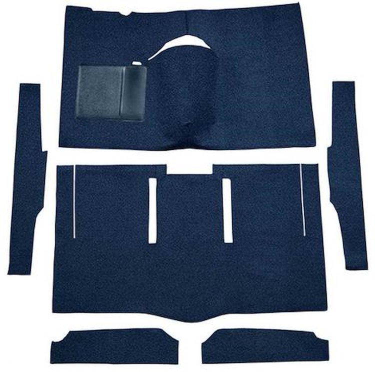 F9162612 1963-65 Falcon/Comet 2-Door Hardtop w/ Column Shift; Cut & Sewn; Loop Carpet; Kit; Dark Blue
