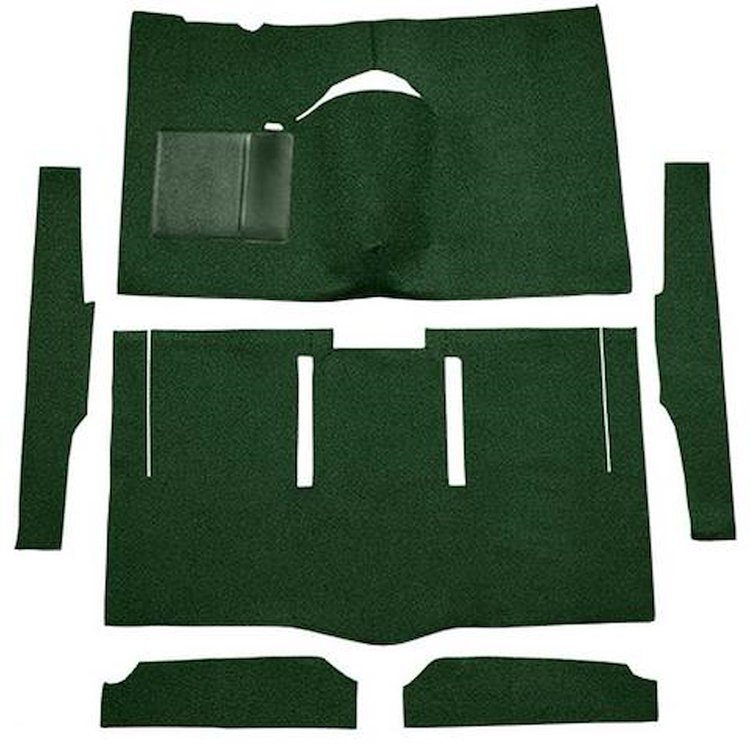 F9162613 1963-65 Falcon/Comet 2-Door Hardtop w/ Column Shift; Cut & Sewn; Loop Carpet; Kit; Dark Green