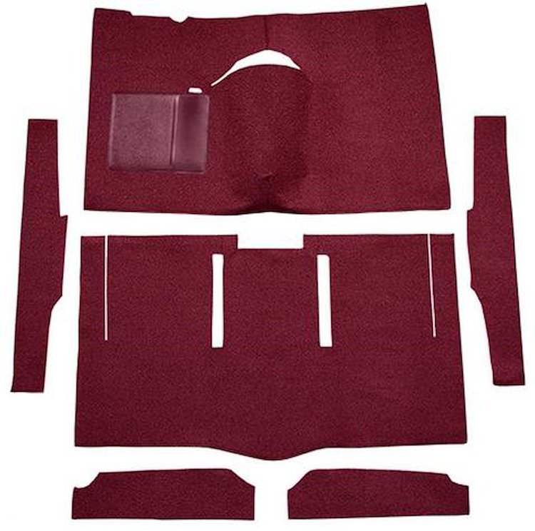 F9162615 1963-65 Falcon/Comet 2-Door Hardtop w/ Column Shift; Cut & Sewn; Loop Carpet; Kit; Maroon