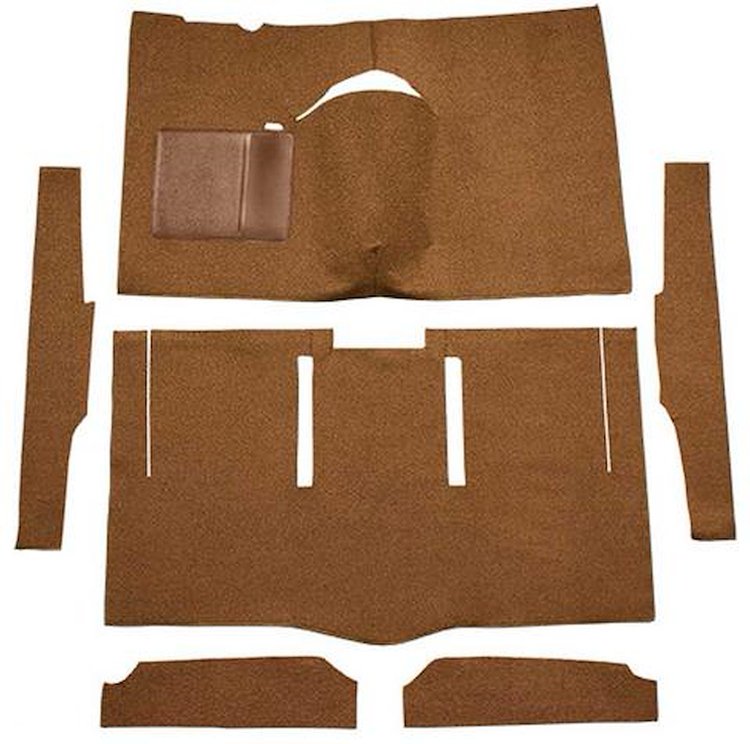 F9162618 1963-65 Falcon/Comet 2-Door Hardtop w/ Column Shift; Cut & Sewn; Loop Carpet; Kit; Dark Saddle