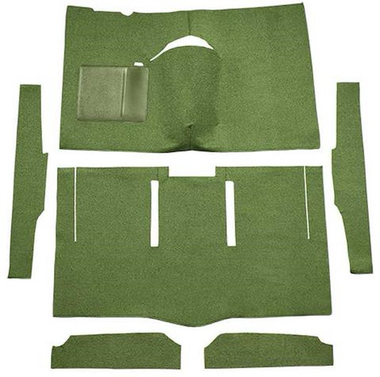 F9162619 1963-65 Falcon/Comet 2-Door Hardtop w/ Column Shift; Cut & Sewn; Loop Carpet; Kit; Moss Green