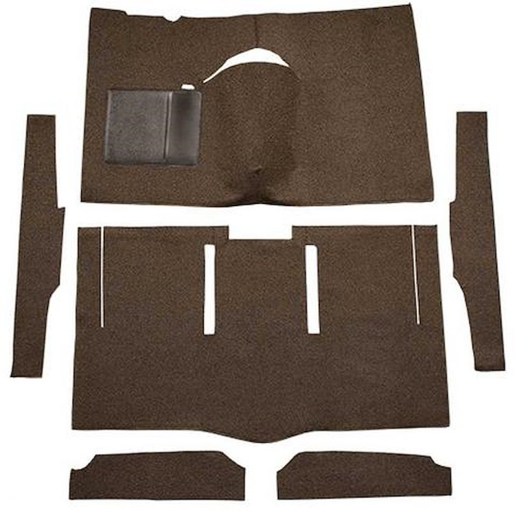 F9162630 1963-65 Falcon/Comet 2-Door Hardtop w/ Column Shift; Cut & Sewn; Loop Carpet; Kit; Dark Brown