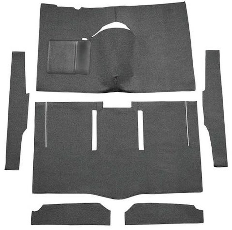 F9162657 1963-65 Falcon/Comet 2-Door Hardtop w/ Column Shift; Cut & Sewn; Loop Carpet; Kit; Charcoal