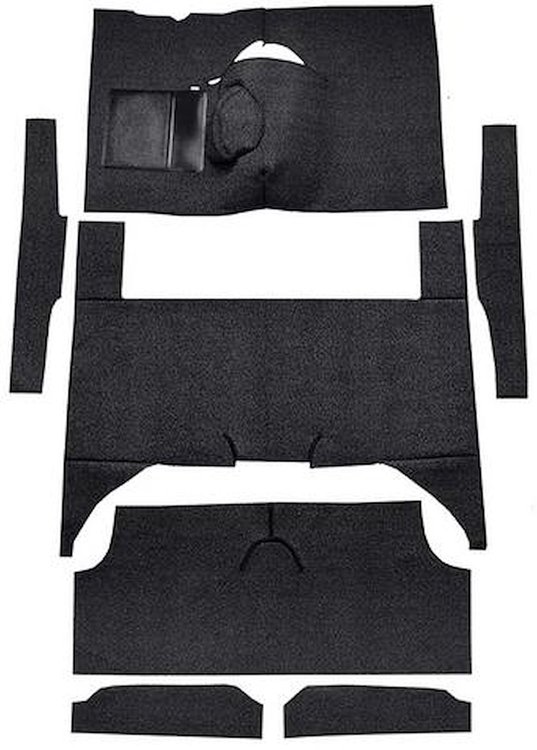 F9174301 1963-65 Falcon/Comet 4-Door Wagon V8 w/ Floor Shift; Cut & Sewn; Loop Carpet; Kit; Black