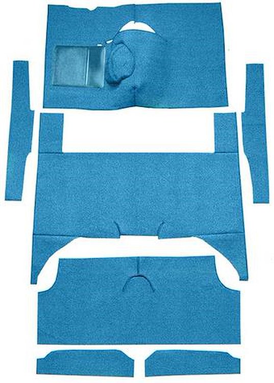 F9174304 1963-65 Falcon/Comet 4-Door Wagon V8 w/ Floor Shift; Cut & Sewn; Loop Carpet; Kit; Bright Blue