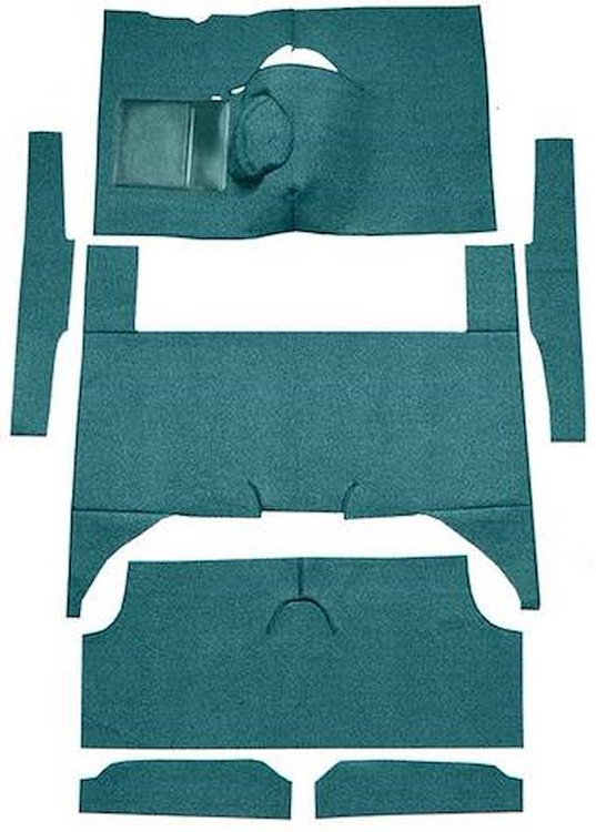 F9174306 1963-65 Falcon/Comet 4-Door Wagon V8 w/ Floor Shift; Cut & Sewn; Loop Carpet; Kit; Aqua