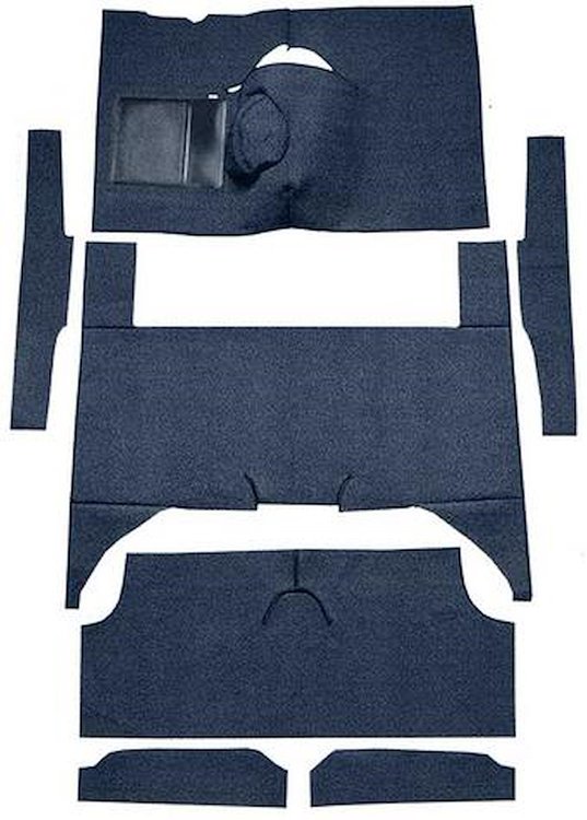 F9174312 1963-65 Falcon/Comet 4-Door Wagon V8 w/ Floor Shift; Cut & Sewn; Loop Carpet; Kit; Dark Blue