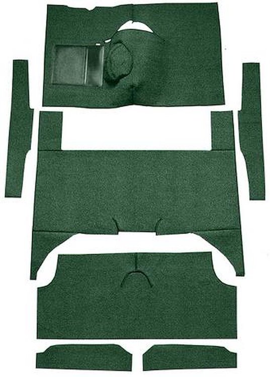 F9174313 1963-65 Falcon/Comet 4-Door Wagon V8 w/ Floor Shift; Cut & Sewn; Loop Carpet; Kit; Dark Green