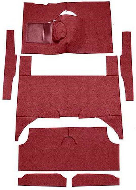 F9174315 1963-65 Falcon/Comet 4-Door Wagon V8 w/ Floor Shift; Cut & Sewn; Loop Carpet; Kit; Maroon
