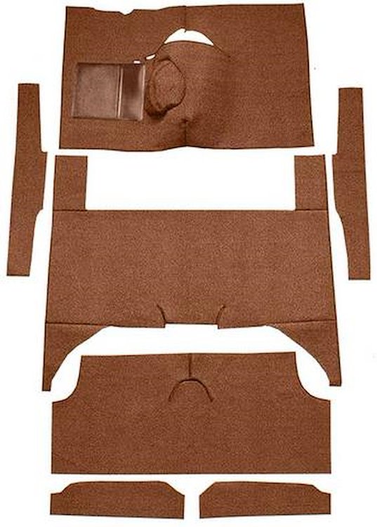 F9174318 1963-65 Falcon/Comet 4-Door Wagon V8 w/ Floor Shift; Cut & Sewn; Loop Carpet; Kit; Dark Saddle