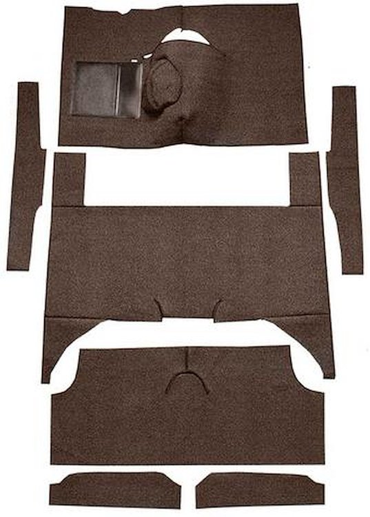 F9174330 1963-65 Falcon/Comet 4-Door Wagon V8 w/ Floor Shift; Cut & Sewn; Loop Carpet; Kit; Dark Brown
