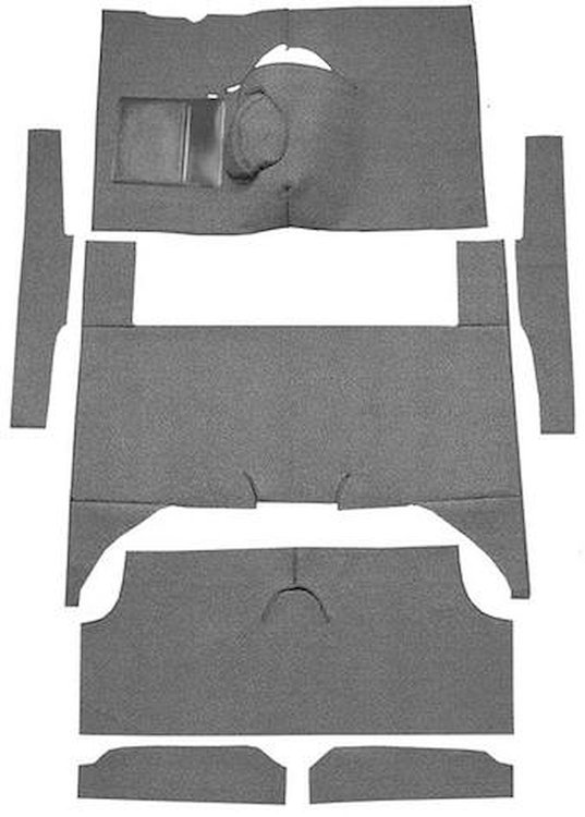 F9174347 1963-65 Falcon/Comet 4-Door Wagon V8 w/ Floor Shift; Cut & Sewn; Loop Carpet; Kit; Gunmetal Gray