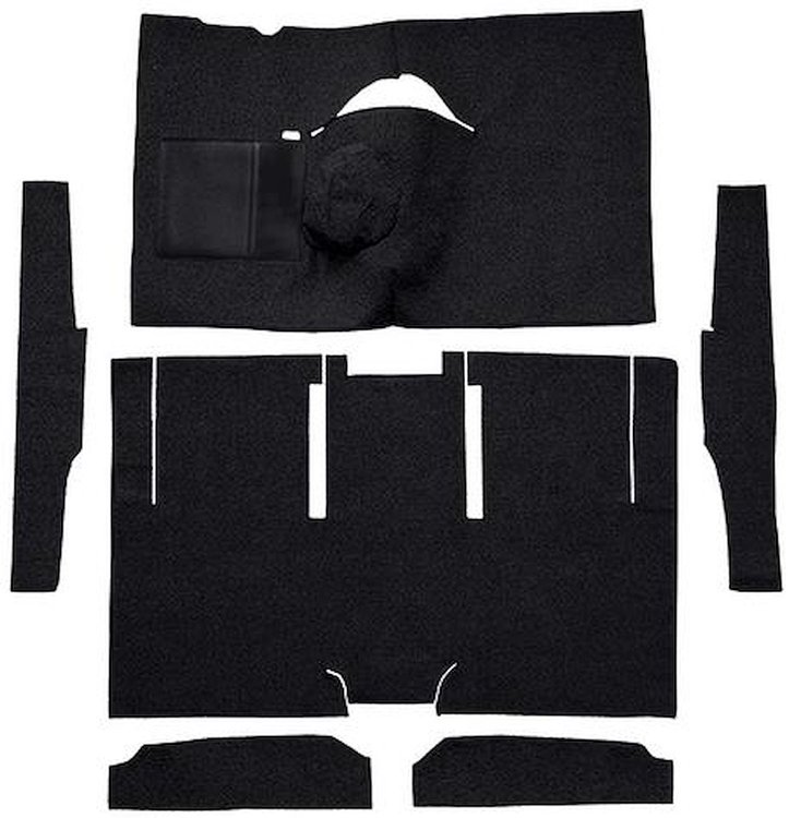 F9174601 1963-65 Falcon/Comet 2-Door Sedan/Ranchero V8 w/ Floor Shift; Cut & Sewn; Loop Carpet; Kit; Black