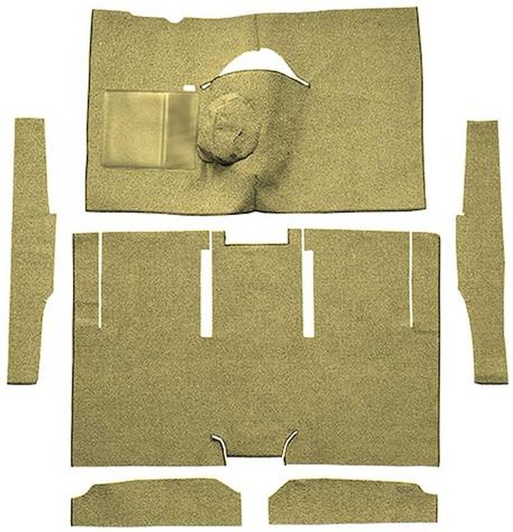 F9174609 1963-65 Falcon/Comet 2-Door Sedan/Ranchero V8 w/ Floor Shift; Cut & Sewn; Loop Carpet; Kit; Ivy Gold