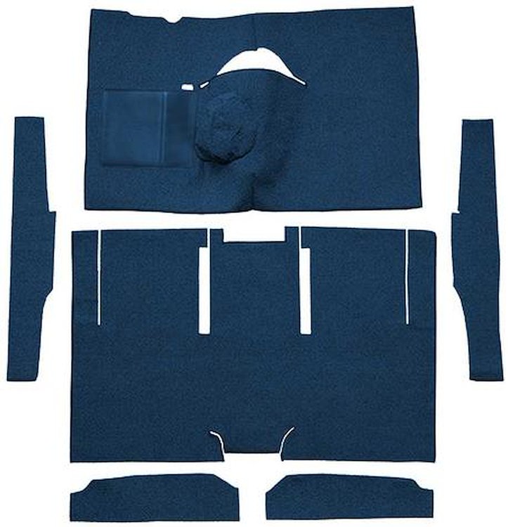 F9174612 1963-65 Falcon/Comet 2-Door Sedan/Ranchero V8 w/ Floor Shift; Cut & Sewn; Loop Carpet; Kit; Dark Blue