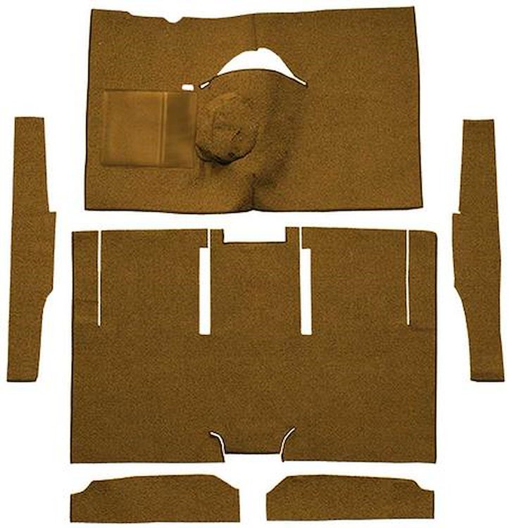 F9174618 1963-65 Falcon/Comet 2-Door Sedan/Ranchero V8 w/ Floor Shift; Cut & Sewn; Loop Carpet; Kit; Dark Saddle