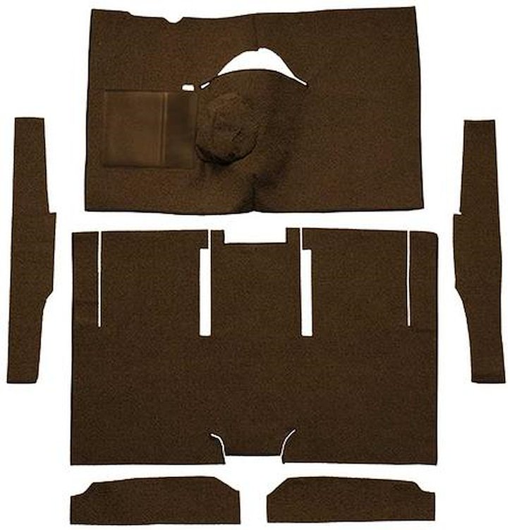 F9174630 1963-65 Falcon/Comet 2-Door Sedan/Ranchero V8 w/ Floor Shift; Cut & Sewn; Loop Carpet; Kit; Dark Brown