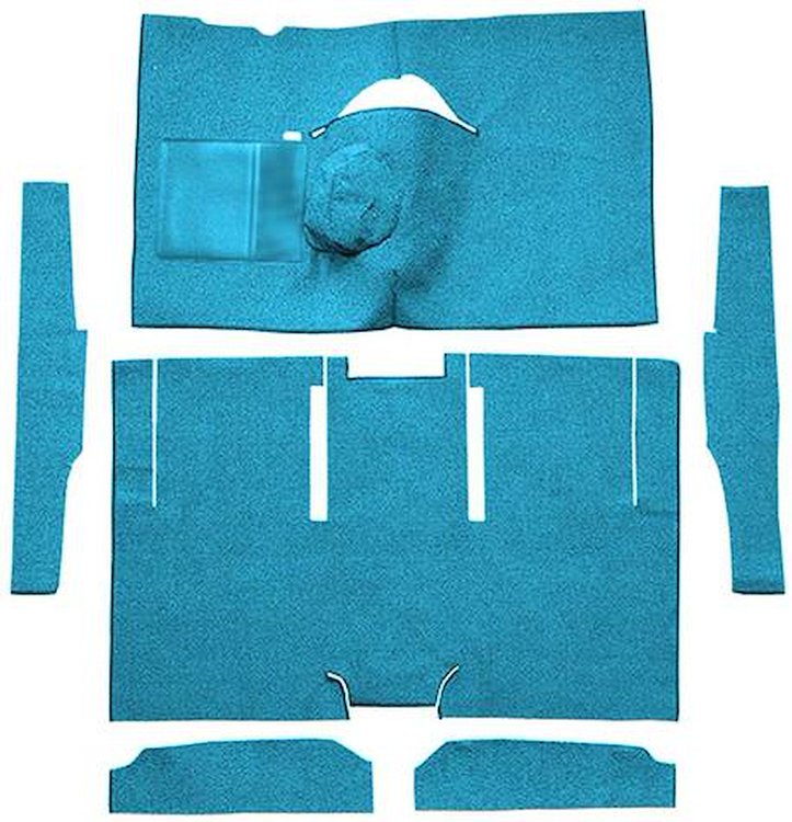 F9174641 1963-65 Falcon/Comet 2-Door Sedan/Ranchero V8 w/ Floor Shift; Cut & Sewn; Loop Carpet; Kit; Medium Blue