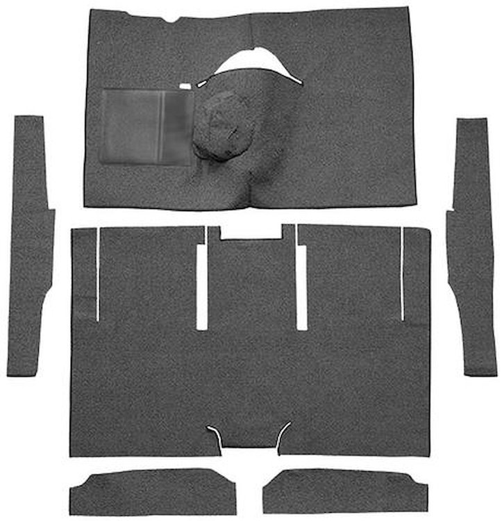 F9174647 1963-65 Falcon/Comet 2-Door Sedan/Ranchero V8 w/ Floor Shift; Cut & Sewn; Loop Carpet; Kit; Gunmetal Gray