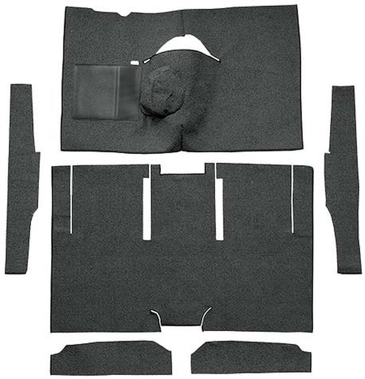 F9174657 1963-65 Falcon/Comet 2-Door Sedan/Ranchero V8 w/ Floor Shift; Cut & Sewn; Loop Carpet; Kit; Charcoal