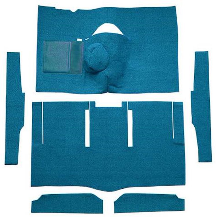 F9174804 1963-65 Falcon/Comet 2-Door Hardtop 8 Cyl w/ Floor Shift; Cut & Sewn; Loop Carpet; Kit; Bright Blue
