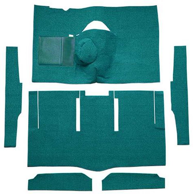F9174806 1963-65 Falcon/Comet 2-Door Hardtop 8 Cyl w/ Floor Shift; Cut & Sewn; Loop Carpet; Kit; Aqua