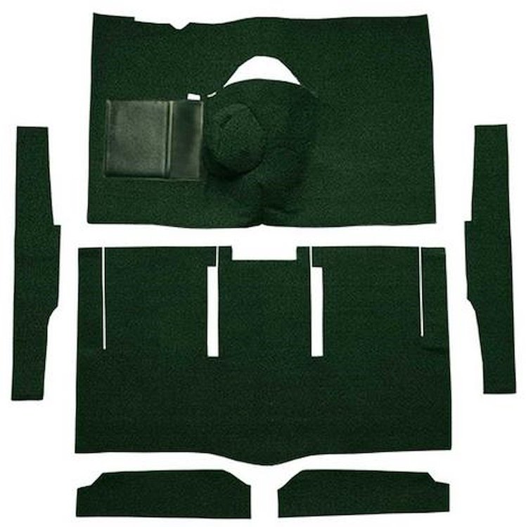 F9174813 1963-65 Falcon/Comet 2-Door Hardtop 8 Cyl w/ Floor Shift; Cut & Sewn; Loop Carpet; Kit; Dark Green